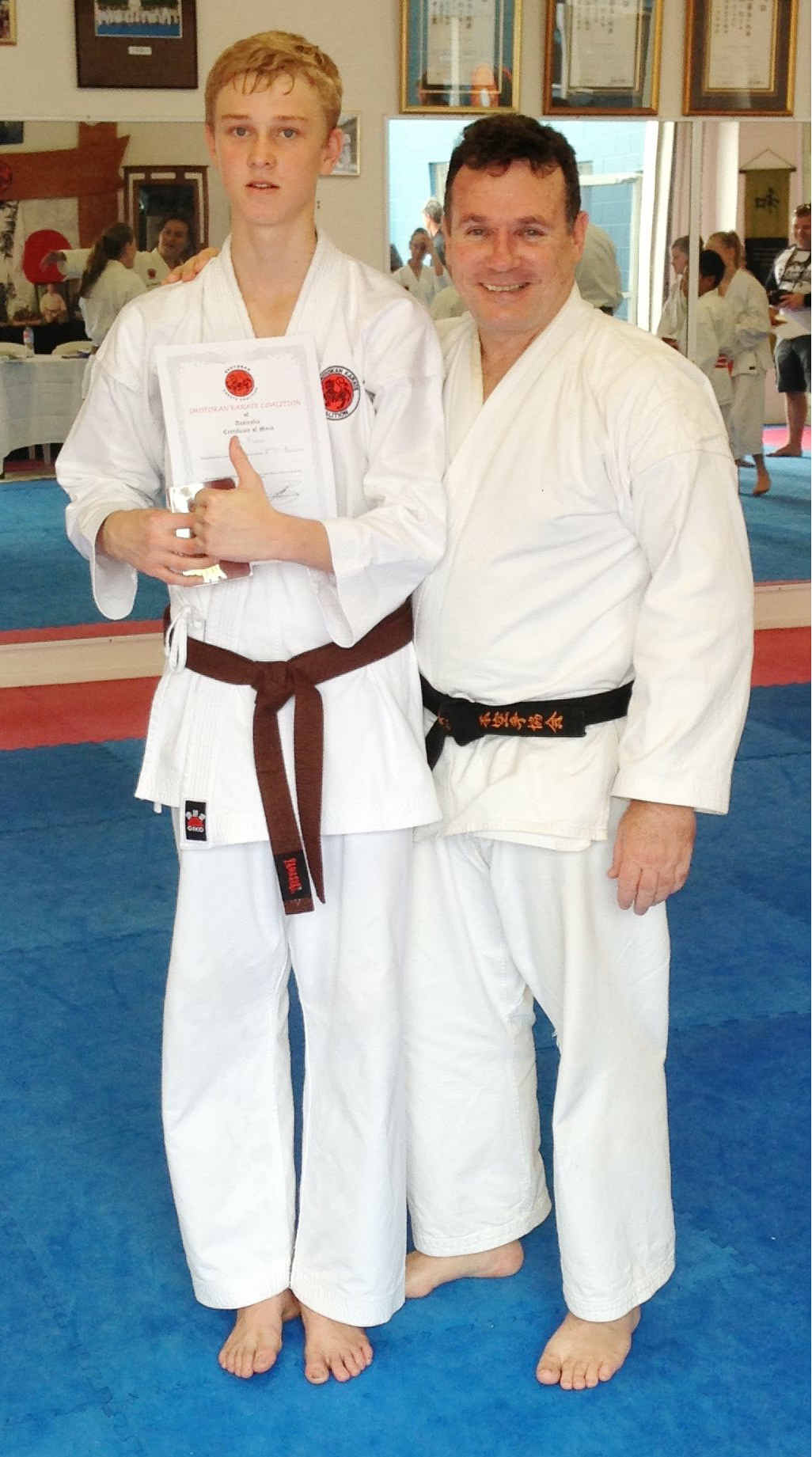 ON HIS WAY: Joe Flood and sensei Ray Clarke are in Melbourne this weekend for the Karate World Championships. ON HIS WAY: Joe Flood and sensei Ray Clarke are in Melbourne this weekend for the Karate World Championships.